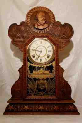 American War Hero George Dewey Commerative Mantle Clock of War of 1898