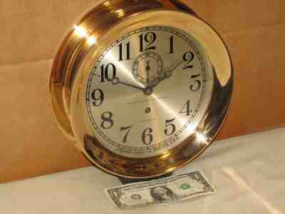 CHELSEA PILOT HOUSE CLOCK~8 1/2 IN~CIRCA 1937~RED BRASS~WW2 ERA~82 YRS OLD