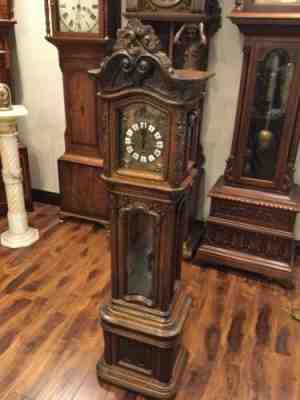 GAZO CLOCK CO. SANTA CLARA DWARF GRANDFATHER CLOCK GRANDDAUGHTER 1980 OAK