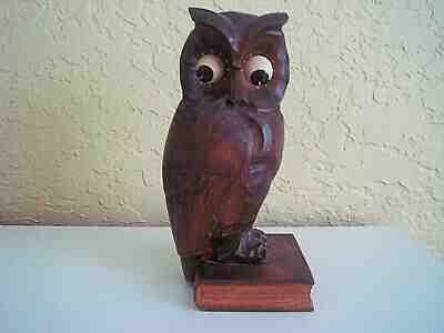 RARE Vintage German J. Oswald Owl Clock Rolling Eyes Black Forest - IT RUNS!