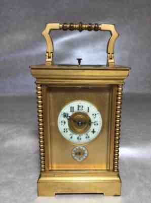 Victorian French Gilt Brass Carriage Clock Made For H Muhr’s Sons. Circa 1880