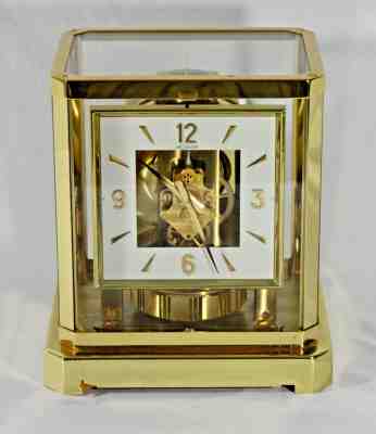 Vintage LeCoultre ATMOS Mantel Clock Model 528-8. Square Face. Swiss Made. 1960