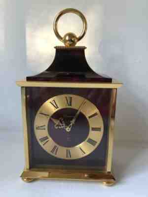 Rare Bucherer Imhof Enamel Clad 8 day /15 Jewel Table Clock  Clock