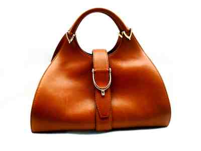 Authentic GUCCI Stirrup Top Handle Bag Leather Large #277514