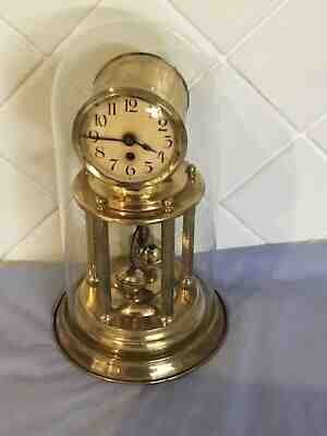  JUF 30 DAY LUNAR BANDSTAND TORSION ANNIVERSARY JAHRESUHR UHR DOME CLOCK C1910