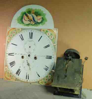 Antique Long Case Dial Movement Grandfather Clock Richard PITTS Epworth Works