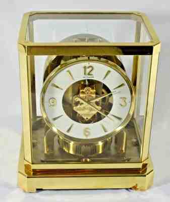Vintage LeCoultre ATMOS Mantel Clock Model 528-8. Round Face. Swiss Made 1960