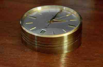 Rare 1969 Imhof, Bucherer Electro Mechanical Swiss Bullet Desk Clock