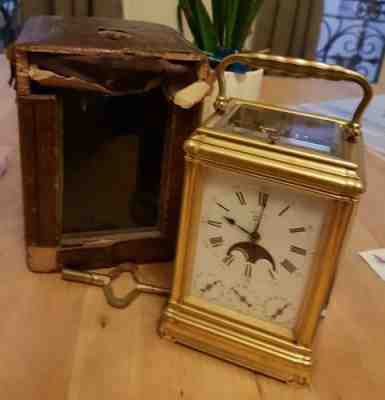 Carriage clock grande sonnerie moonphase drocourt