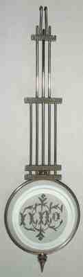 Original Ithaca Calendar Clock Co. No. 3 1/2 Parlor Nickel Plated Pendulum Bob