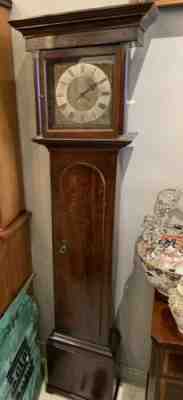 RARE 18TH CENTURY OAK GRANDFATHER CLOCK SIGNED WILL "SNOW" NUMBER 122