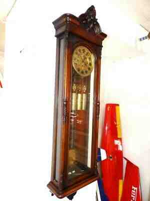  1870 EXTREME RARELY 3 WEIGHT  GRAND SONNERIE WALL CLOCK  WITH BEAUTIFUL DECOR