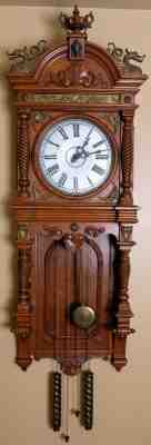 Rare Original Antique Waterbury Clock Co.Hanging AUGUSTA C.1891 51" Inches WorkS