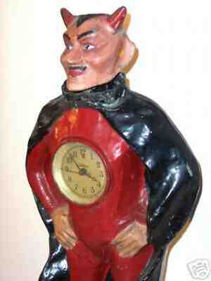 1920s Orange Julius DEVIL Tinplate Clock
