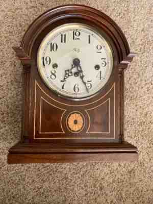 Vintage Sligh Mantel Clock Barrister Style - On / Off Chime / w/ Key