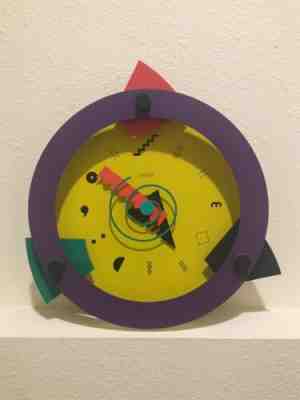 Canetti Wall Clock Memphis Shohei Mihara Modern Pop 3D Wakita Japan 1980's VTG