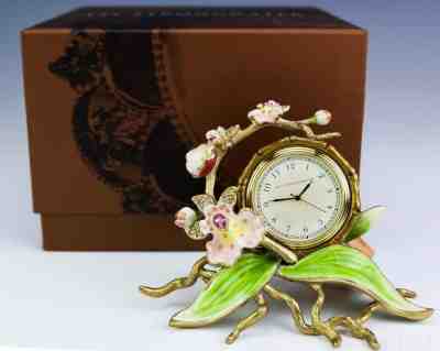 JAY STRONGWATER TARA ORCHID CLOCK NEW / USA MADE (NIB)