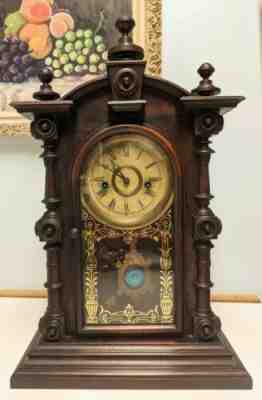 E N WELCH PATTI VP CLOCK BEAUTIFUL  COMPLETE  WORKS Rose Wood Cabinet C 1879