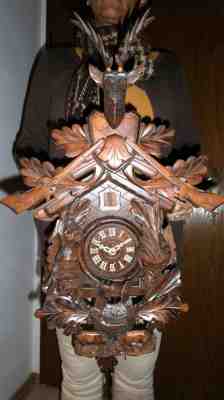xl original cuckoo clock black forest 8 day mechanical all hand carwed