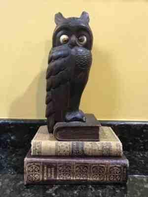 Rare Antique LARGE J. Oswald Black Forest Owl Clock Rolling Eyes - Still Runs!