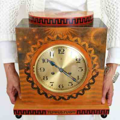 GUSTAV BECKER Mantel Clock MUSEUM PIECE Antique ART DECO HIGH GLOSS Chime German