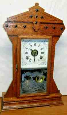 Antique Seth Thomas Fleet Series 298B Mantle Chime Clock Clean Working + Alarm