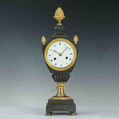 Antique French Empire ormulu vase mantel clock 1800 Bronze original empire hands