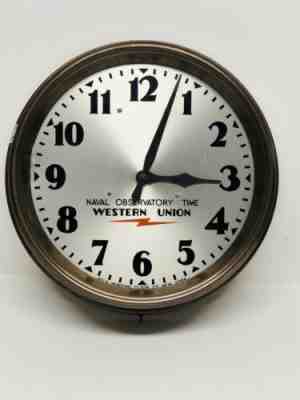 Antique 1950's Self Winding Clock Co. Western Union Naval Observatory Time Clock