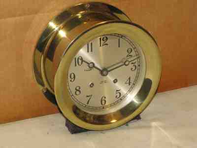 CHELSEA VINTAGE SHIPS BELL CLOCK 6 DIAL HINGED 1951 RESTORED