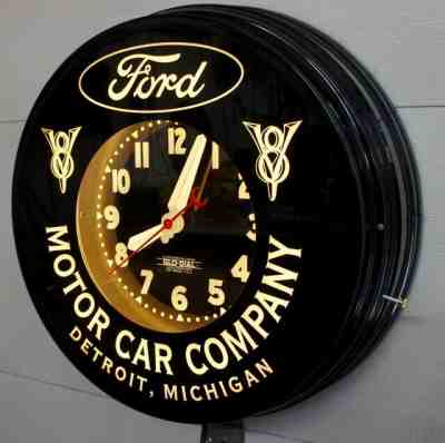  22" Glo-Dial. Ford,, Display neon clock, 