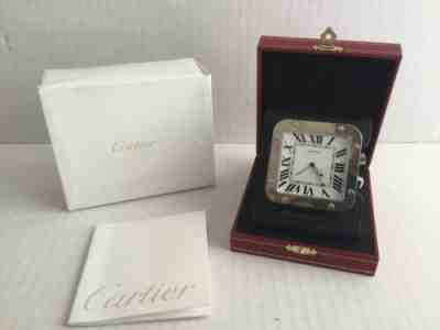 CARTIER SANTOS DE TRAVEL CLOCK DIAL STAINLESS STEEL SWISS MADE