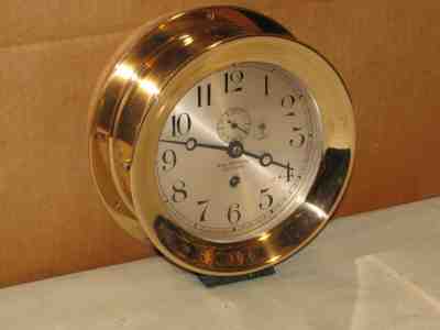 CHELSEA ANTIQUE SHIPS/RAILROAD CLOCK~6 IN~1905~RED BRASS~114 YEARS OLD!