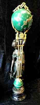 ANSONIA "HUNTRESS" SWINGER MANTLE CLOCK ~ RUNNING ~ ORIGINAL PATINA~ NO RES. 