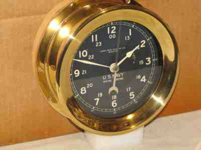 CHELSEA  VINTAGE SHIPS  CLOCK~6" DIAL U S NAVY WW2 RESTORED