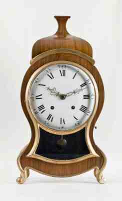 Swiss walnut and parcel gilt Neuchatel bracket clock @ 1790 Original