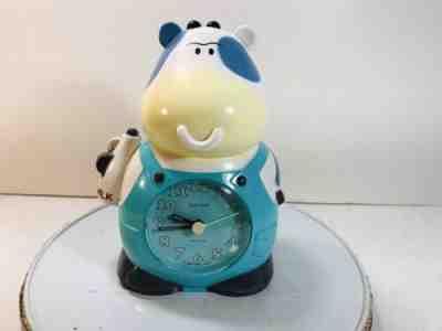 Vintage Rhythm Cow Talking Alarm Clock Japan Wake Up Don’t Sleep Your Life Away