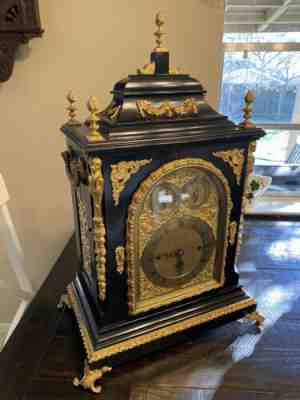 English Triple Fusee 8 Bell Bracket Clock Original Beautiful Rare Old Antique