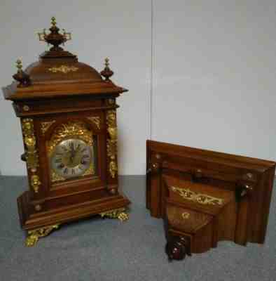 Antique Junghans 8 Day Walnut & Gilt Bronze Bracket Clock