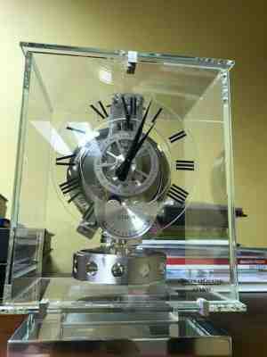  Atmos Jaeger LeCoultre Glass crystal desk clock  Model Q5135201