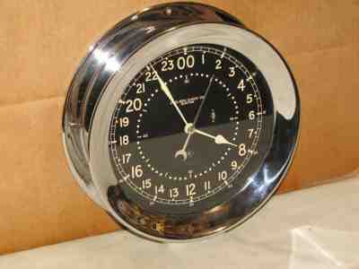 CHELSEA PILOT HOUSE CLOCK~8 1/2 IN~CIRCA 1973~NICKEL PLATED~VIETNAM ERA~MINT