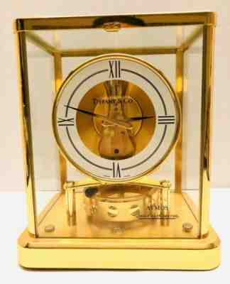 Vtg Tiffany & Co. Jaeger Lecoultre Atmos 24K Gold Mantle Clock