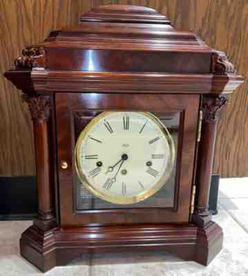 Nice Vintage Sligh 0555-1-WI Triple Chime Wind Up Mantel Clock 125th Anniversary