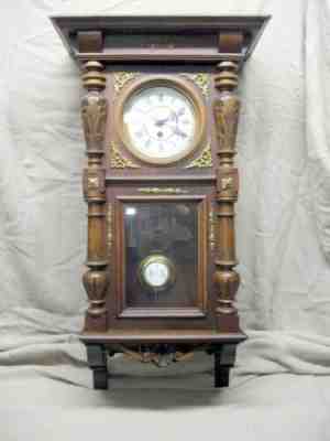Antique Schlenker Uhren Kienzle Wall Hanging Pendulum Clock Fully Restored