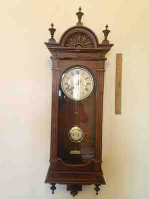 Vintage Emil Schmeckenbecher Regulator Wall Clock With Westminster Chimes 1970's