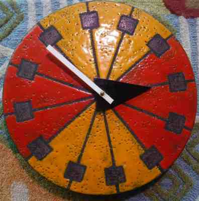Original 1974 Howard Miller Meridian Ceramic  Wall Clock Italian Craftsmen works