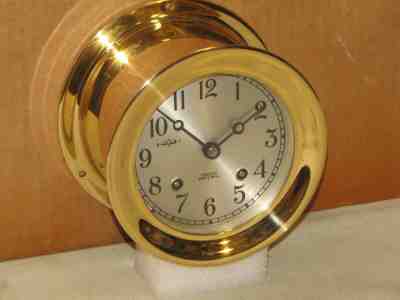 CHELSEA  VINTAGE SHIPS BELL CLOCK~4 1/2" DIAL 1965 RESTORED