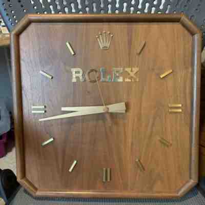 Rolex Vintage Wood Wall Clock- RARE!