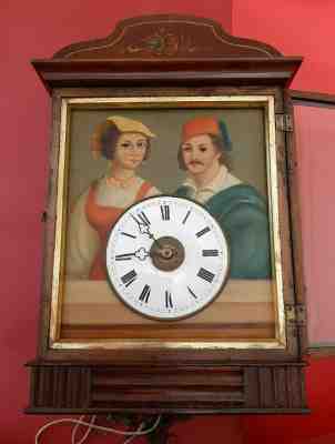 Antique Black Forest, Double Blinking-Moving Eyes, Automaton Clock