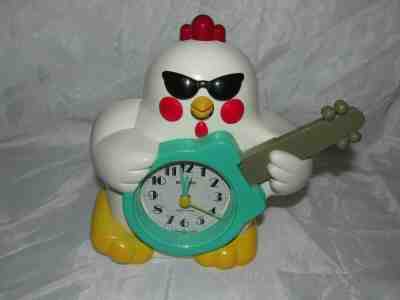 Rhythm Rock N Roll Chicken Quartz Alarm Clock JAPAN sings Hey Baby Wake Up