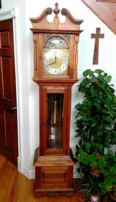 Vintage Emperor Walnut Grandfather Clock - Immaculate!